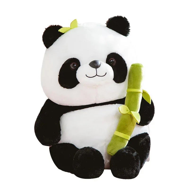 Simulated Bamboo Tube Flower Panda Pillow - Viexta