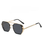 Womens Stylish Metal Chain-leg Sunglasses - Viexta
