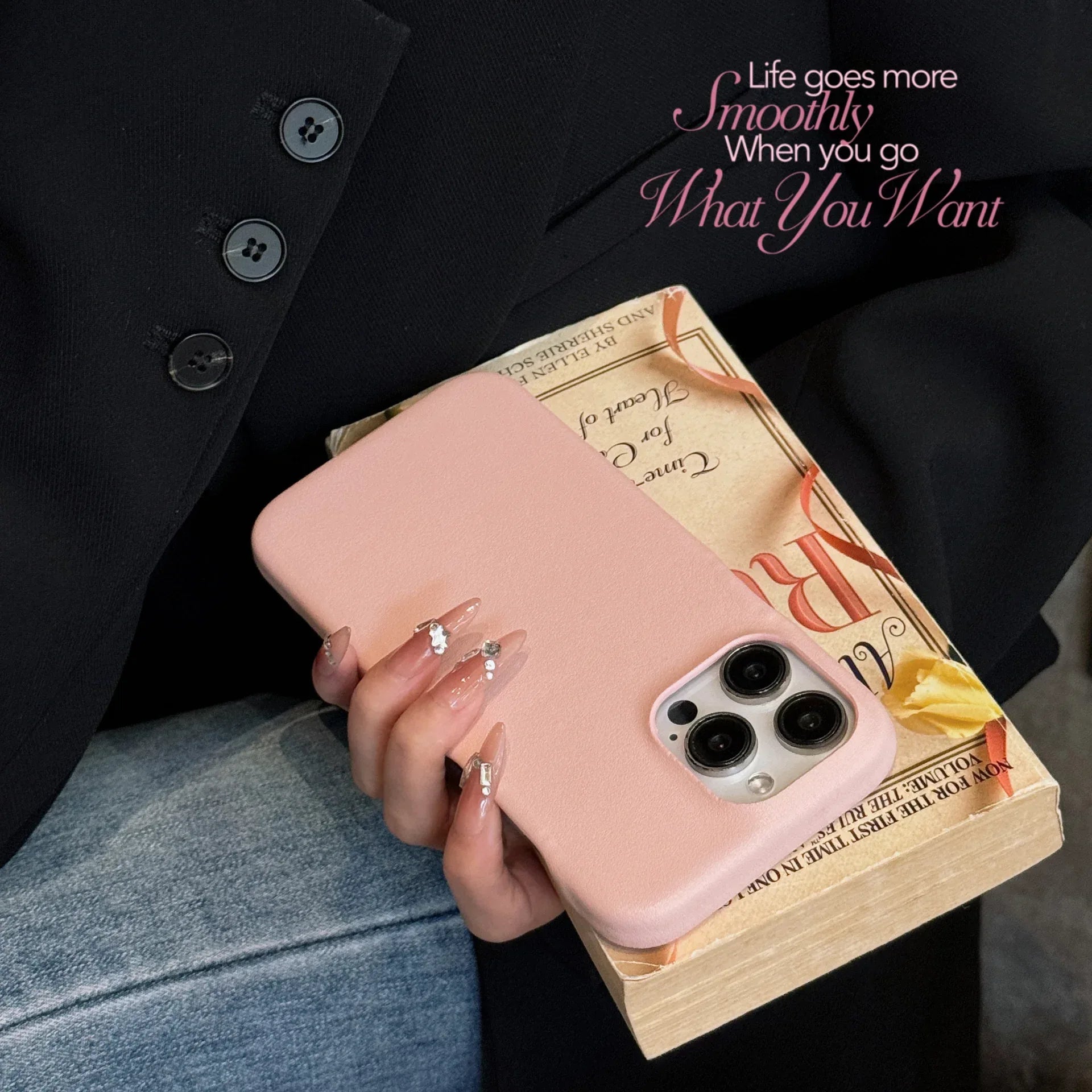 Retro Leather Solid Color iPhone Case - Viexta