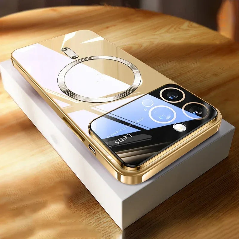 Shiny Plating Large Window Silicone iPhone Cover - Viexta