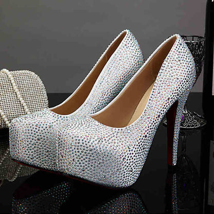 Plus Size Crystal Super High Heels