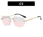 Frameless Trimming Square Sunglasses - Viexta