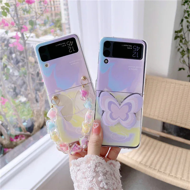 purple-butterfly-holder-chain-samsung-phone-case - Viexta
