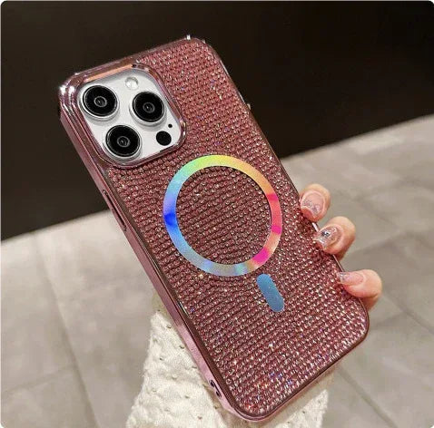 Rhinestone Electroplating Protective Sleeve iPhone Case - Viexta