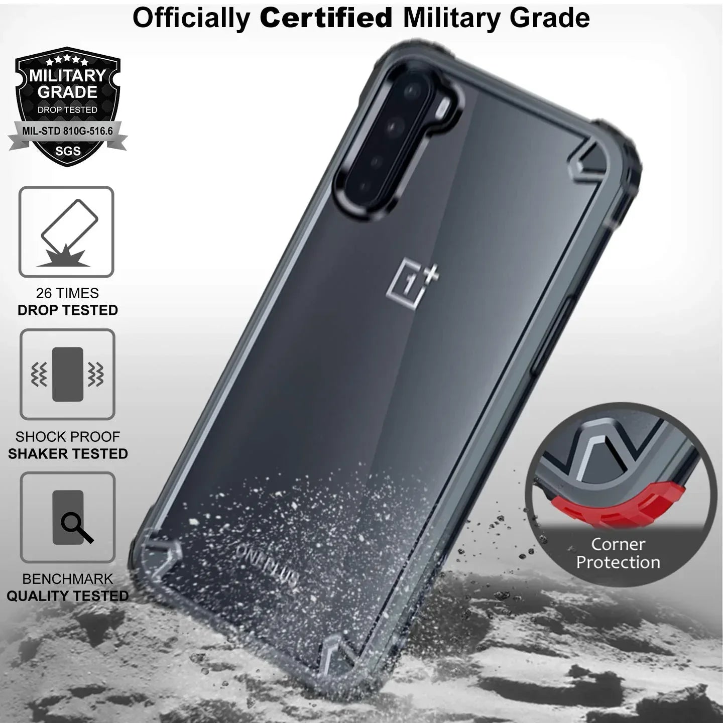 Transparent Hybrid Hard PC Back TPU Case for OnePlus Nord/One Plus Nord - Viexta
