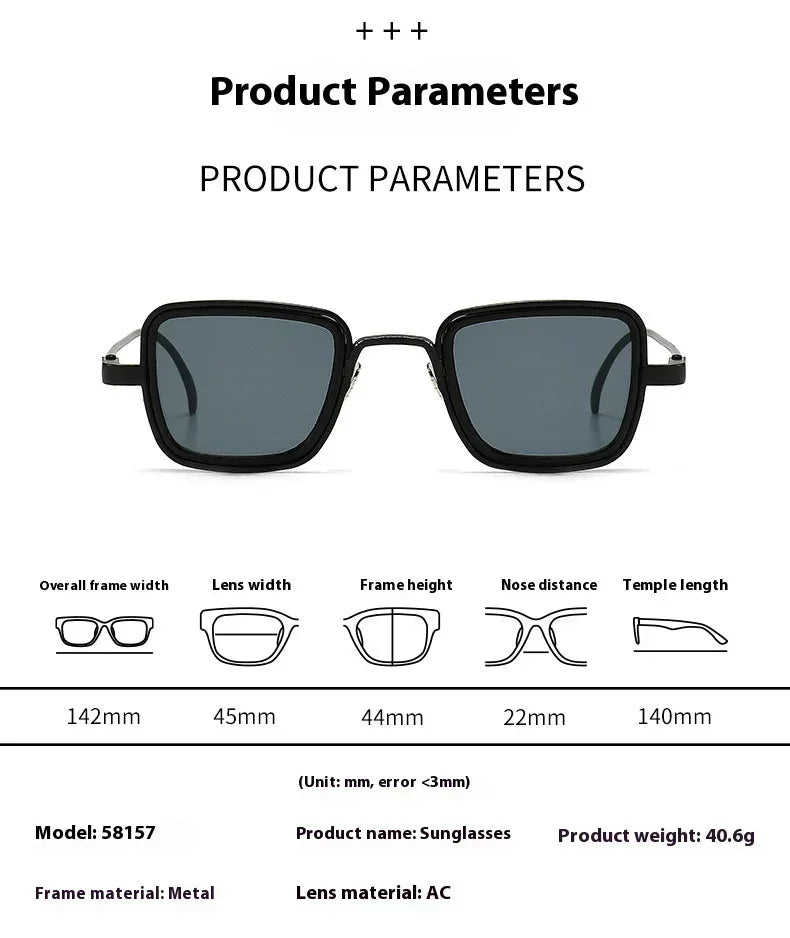 Retro Fat Edge Square Trendy Sunglasses - Viexta