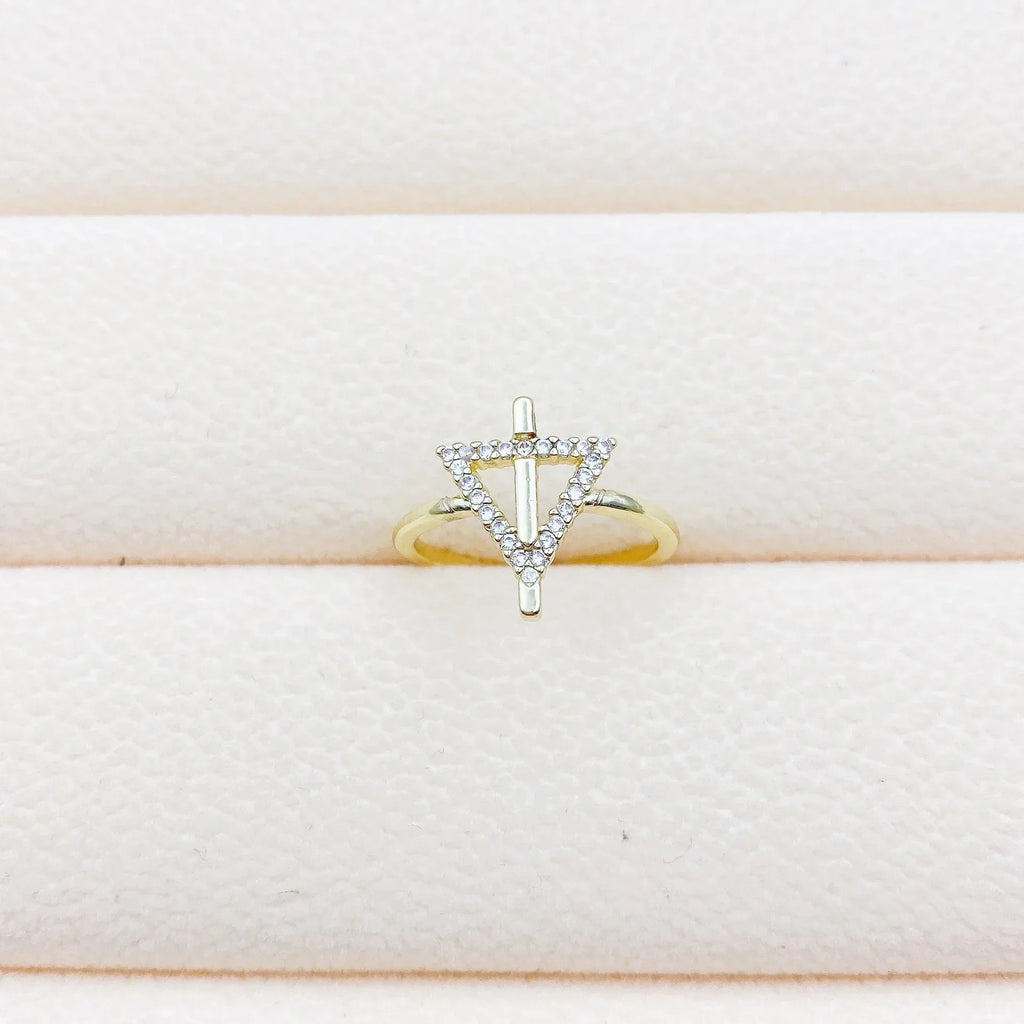 Micro Inlaid Zircon Geometric Ring - Viexta