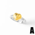 Two-tone 18K Gold Heart-shaped Open Ring - Viexta