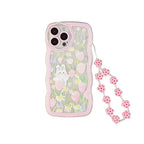 Wavy-edge Flower Bunny Silicone iPhone Case - Viexta