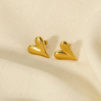 Titanium Steel Heart Studs - Viexta