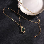 Titanium Steel Emerald Necklace - Viexta