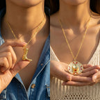 Retro Denim Boots Pendant Hat Necklace