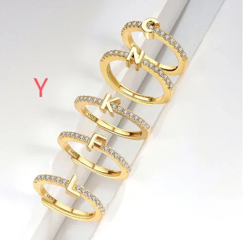 s925-sterling-silver-micro-inlaid-letters-ring - Viexta