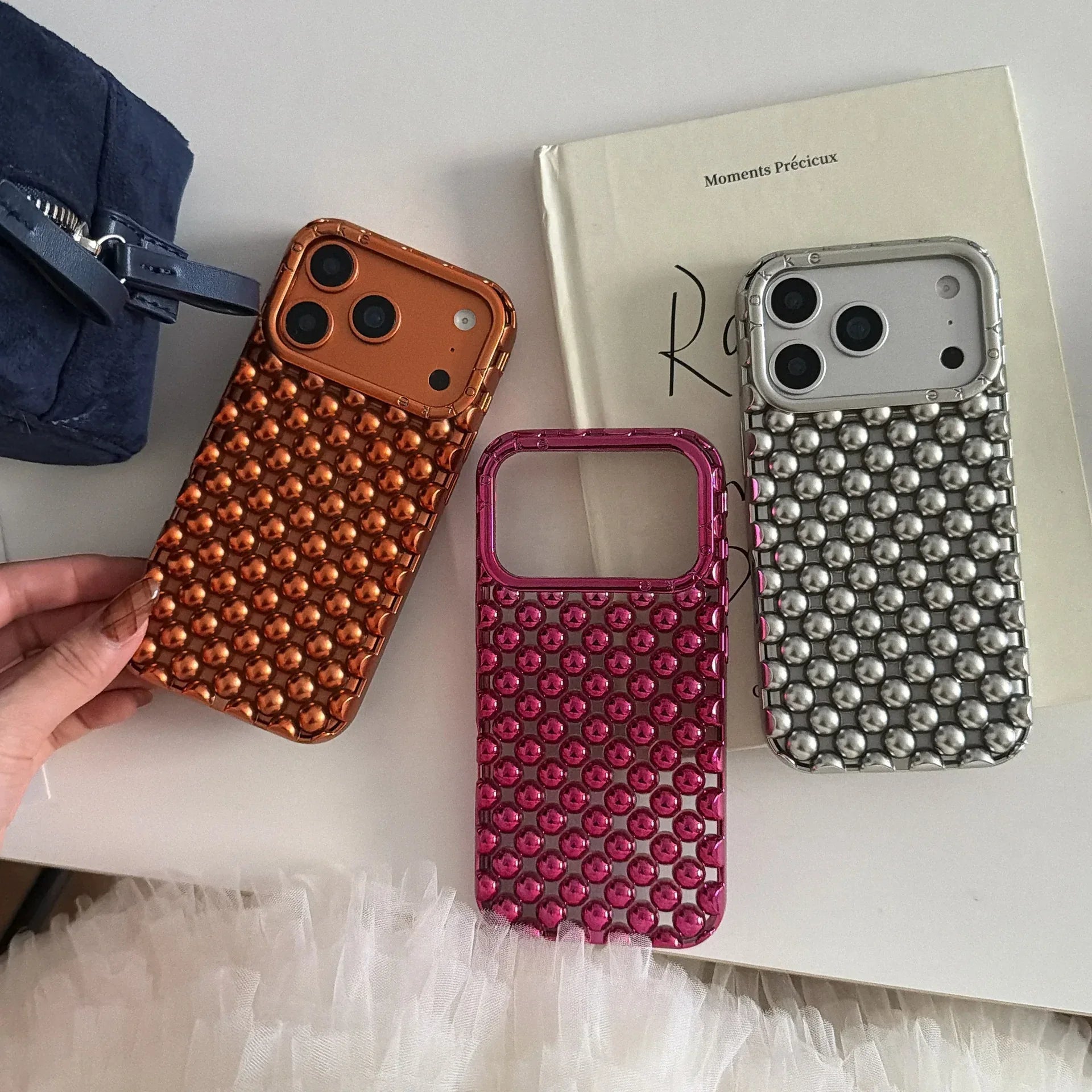 New Electroplated Hollow Bead iPhone Case - Viexta