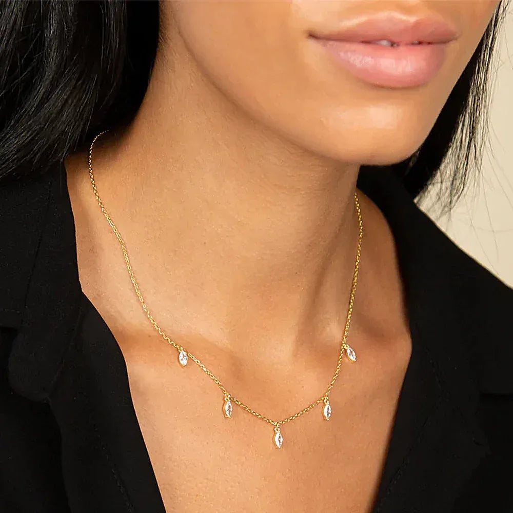 Twin Horse Eye Clavicle Necklace - Viexta
