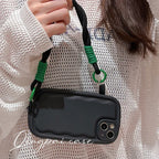 Pure Color Ribbon Wrist Lanyard iPhone Case - Viexta