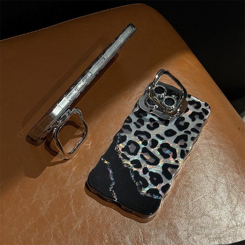 ins-wave-leopard-print-iphone-case-with-lens-bracket - Viexta