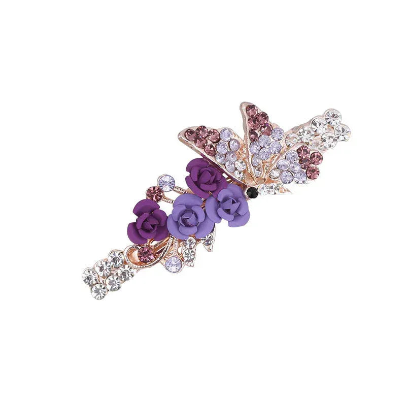Rhinestone Hairpin Ponytail Clip - Viexta