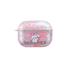 Cute Rabbit Quicksand Headphone Case Soft Shell