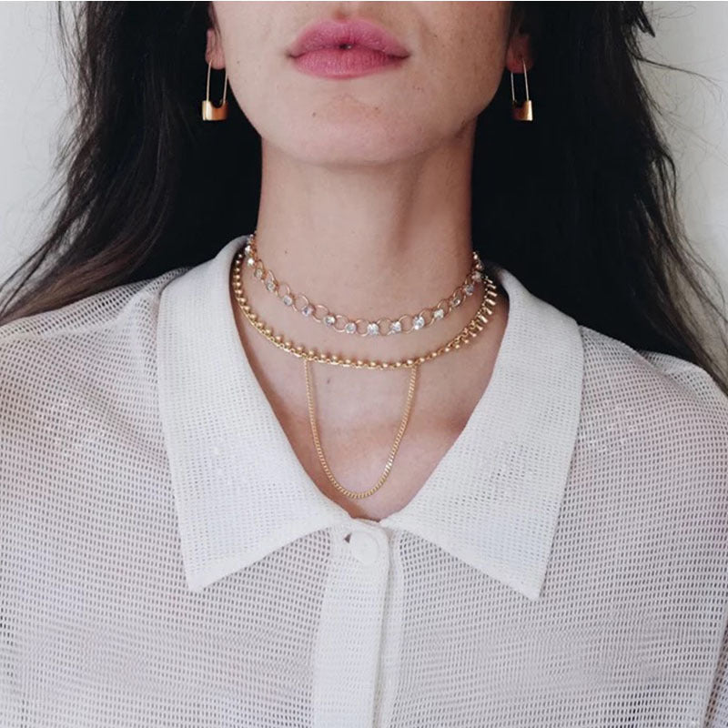 Retro pin lock earrings