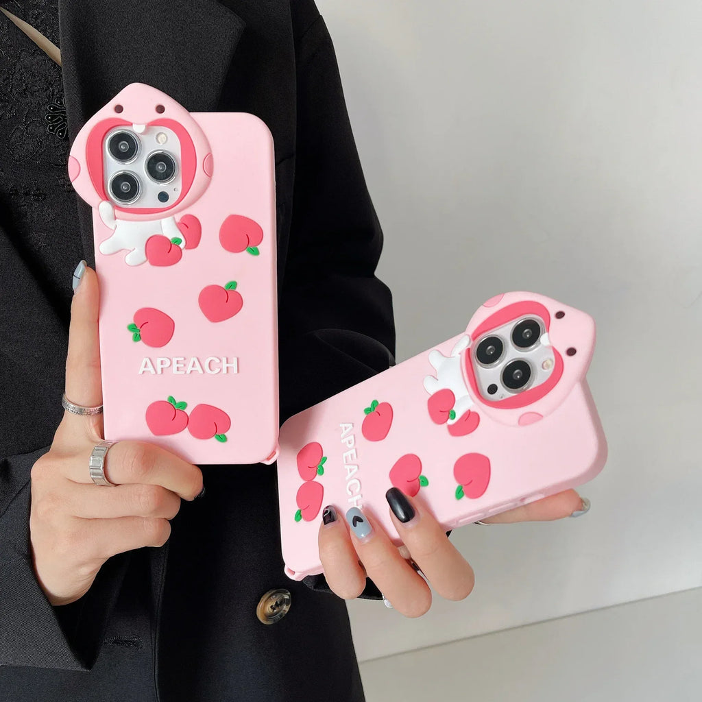 Three-dimensional Silicone Strawberry iPhone Case - Viexta