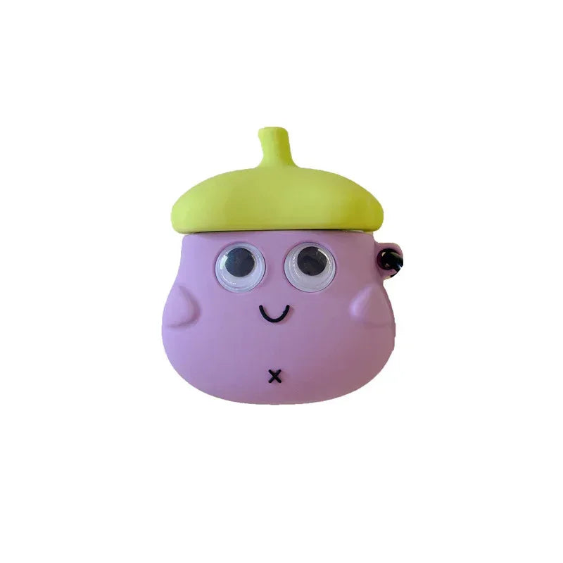 Cute Eyes Eggplant Earphone Case - Viexta