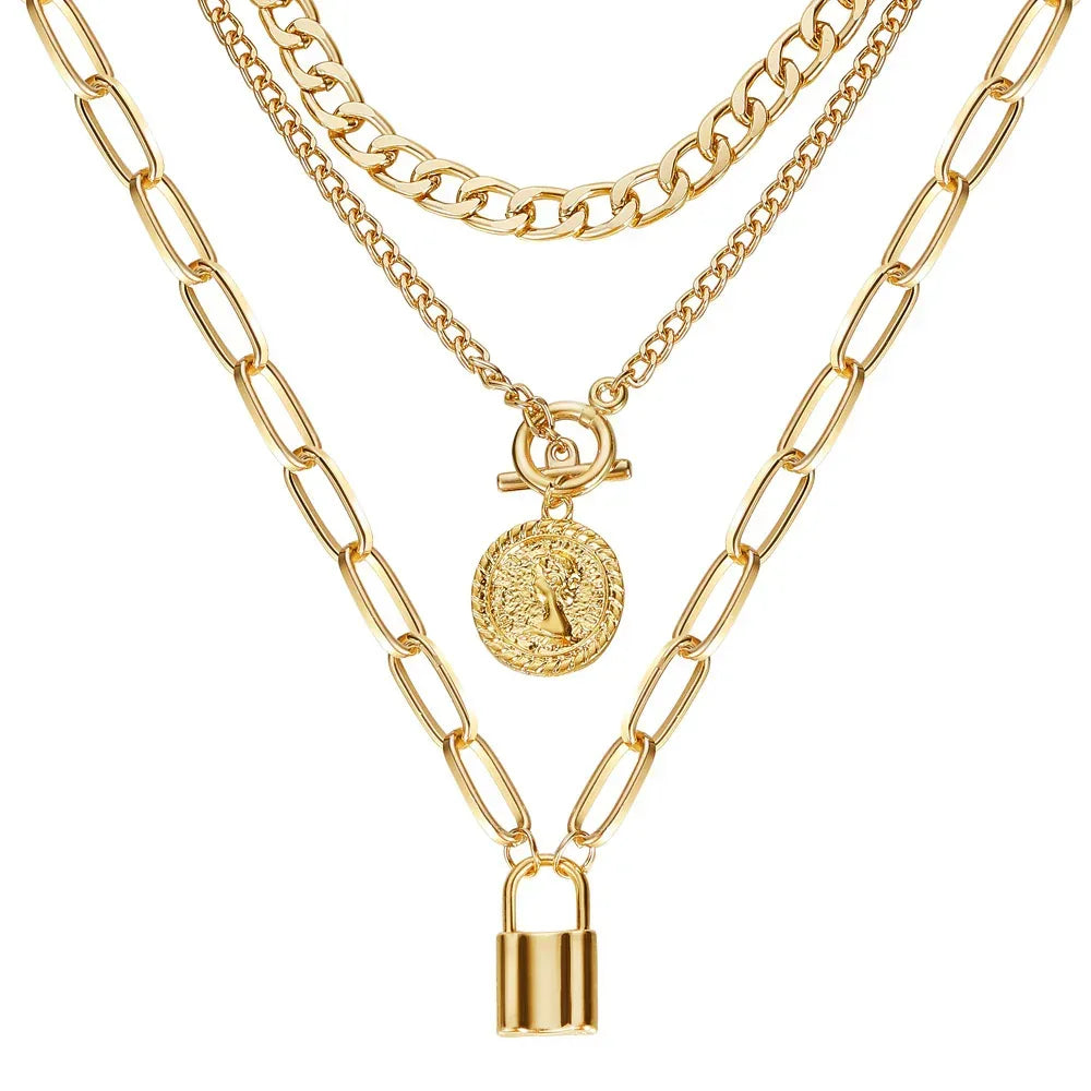 Geometric Thick Tassel Necklace - Viexta