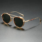 Oval Sunglasses Retro Double Beam Fashion Glasses - Viexta