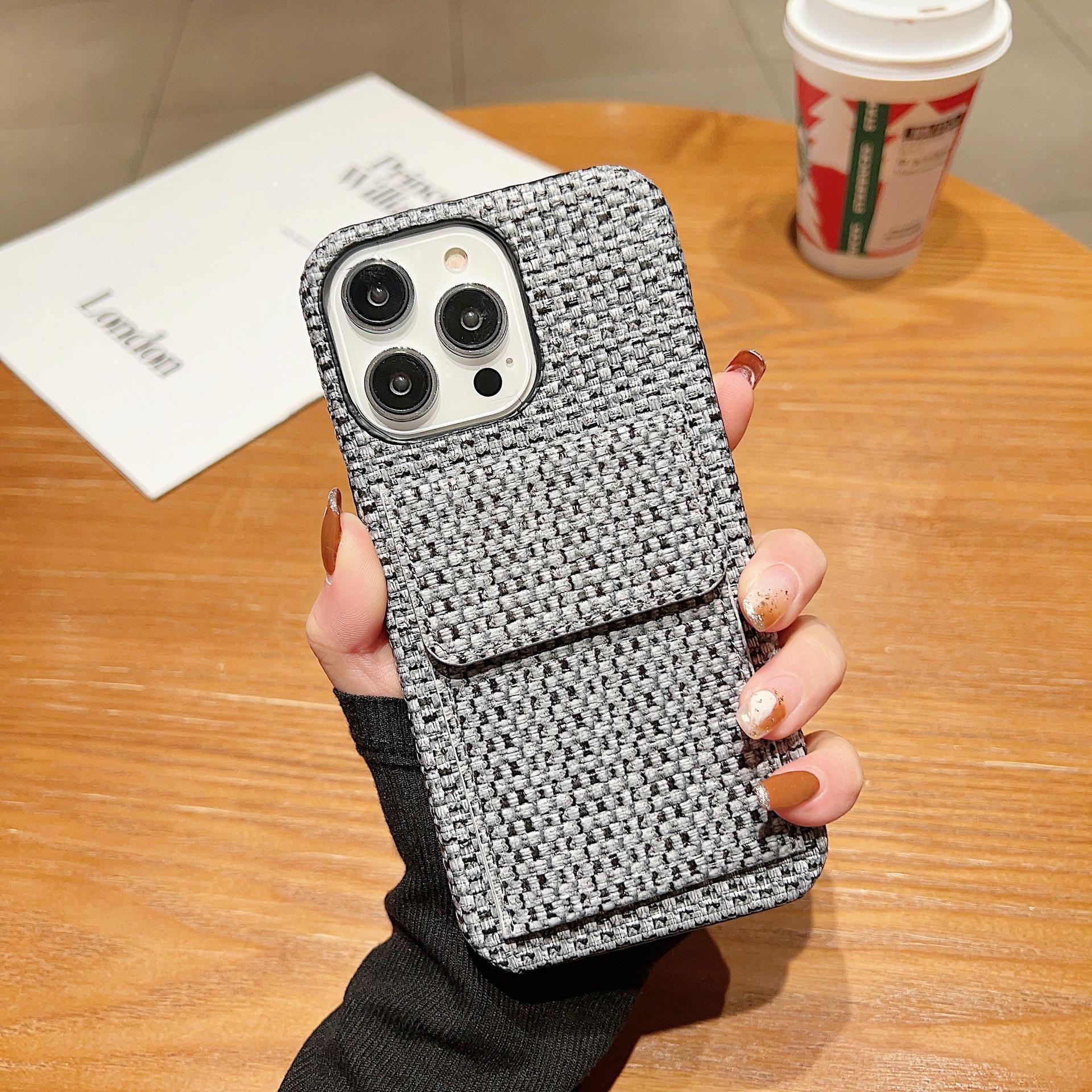 Woven Card Leather iPhone Case - Viexta
