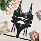 see-through-pearl-decorative-lingerie-4-piece-set - Viexta