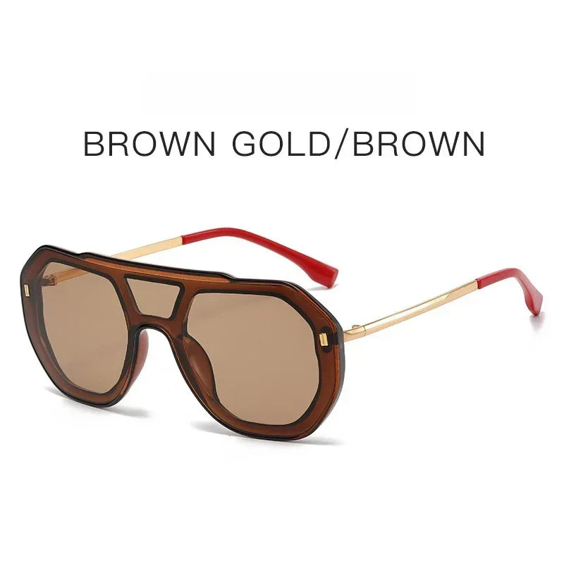 Large-frame Personalized Semi-metal Sunglass - Viexta