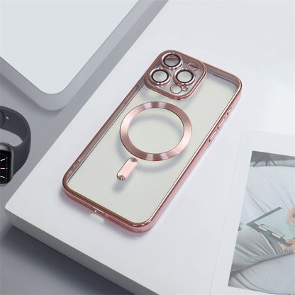 Electroplating CD Pattern Magnetic Suction Lens Protector iPhone case