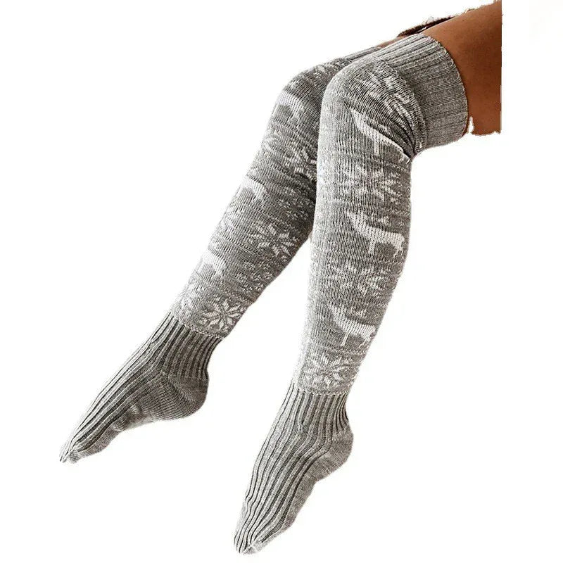 Winter Christmas Warm Knitted Long Socks - Viexta