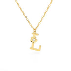 Rose English Alphabet Pendant Necklace - Viexta