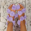 Roman Floral Flat Sandals - Viexta
