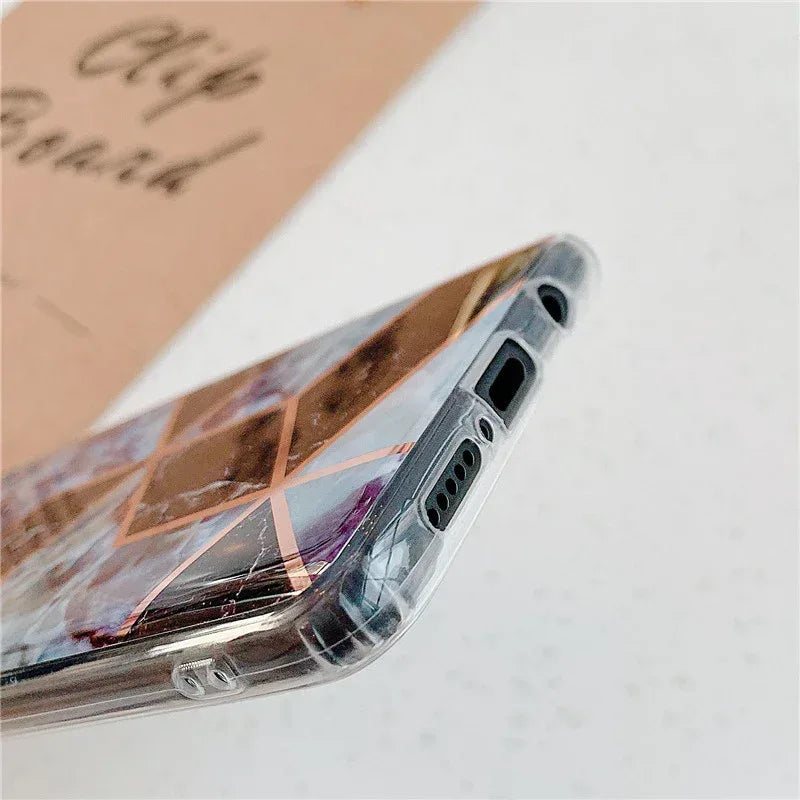 Plating Splice Marble Phone Cases for Samsung Note Series and Redmi - Viexta
