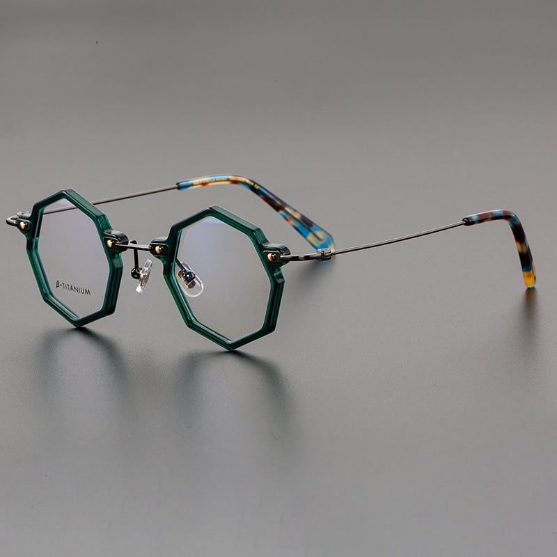 Retro Ultra Light Titanium Polygon Glasses