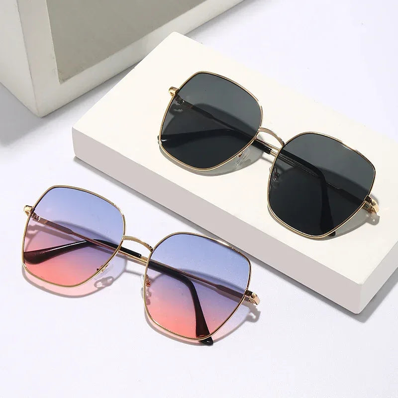 Gradual Full Frame Metal Anti Ultraviolet Sunglasses - Viexta