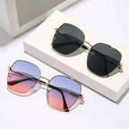 Gradual Full Frame Metal Anti Ultraviolet Sunglasses - Viexta