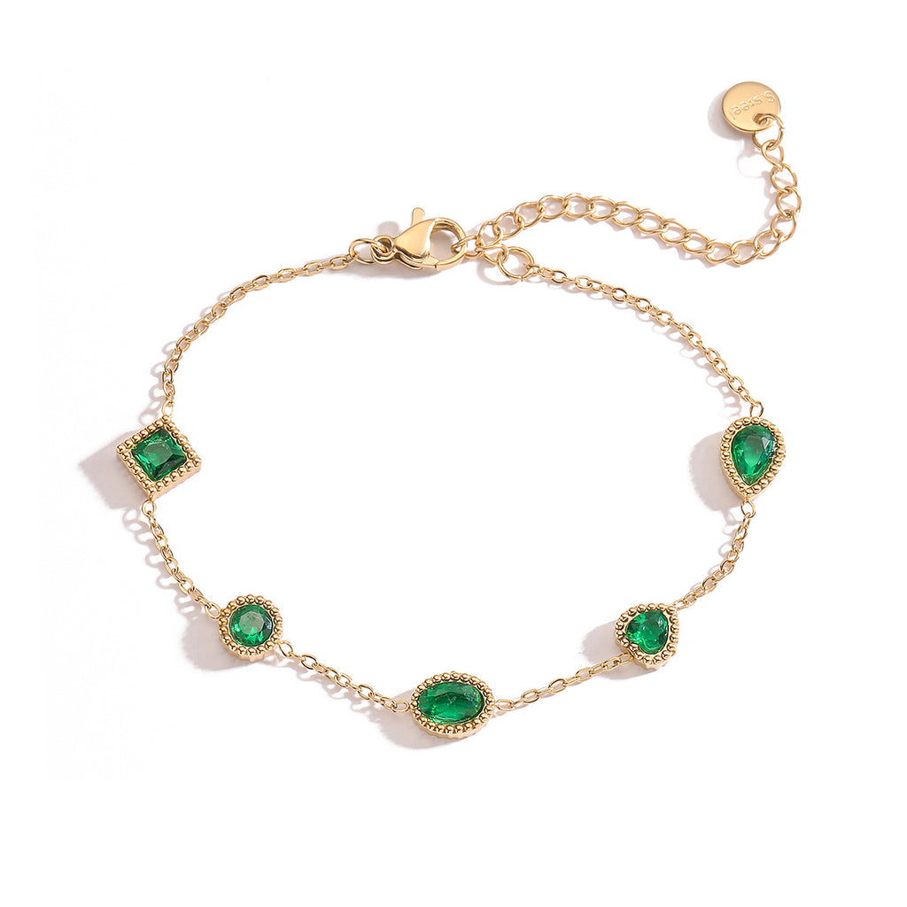 Zircon titanium steel bracelet for women