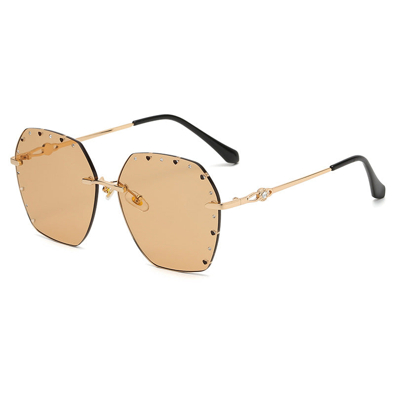 Hollow Point Diamond Polygon Metal Glasses