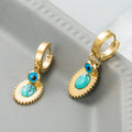 Titanium Steel Dripping Oil Turquoise Earrings