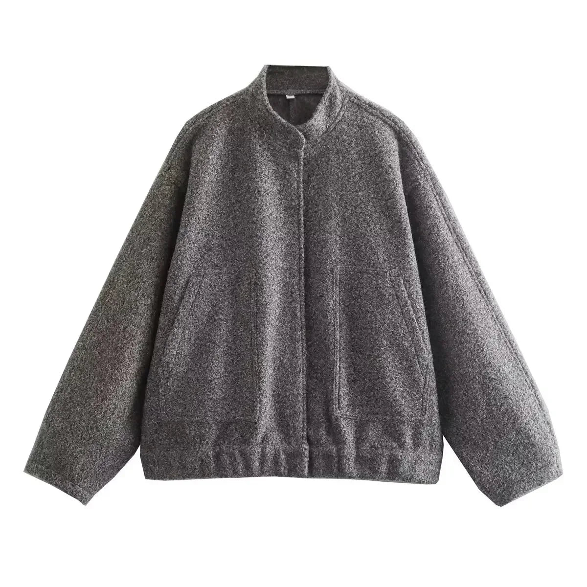 Loose Casual Street Stand Collar Pilot Buckle Jacket - Viexta