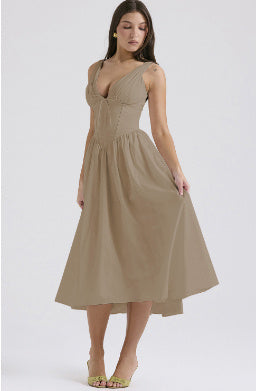 V-neck A-line Dresses With Pockets