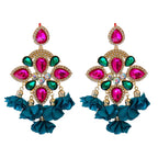 Bohemia Color Diamond Flower Earrings - Viexta