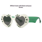 Diamond-Encrusted Heart-Shaped Sunglasses - Viexta