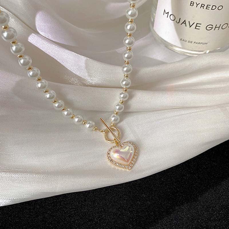 fairy-temperament-pearl-love-necklace - Viexta