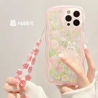 Wavy-edge Flower Bunny Silicone iPhone Case - Viexta