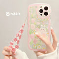 Wavy-edge Flower Bunny Silicone iPhone Case - Viexta