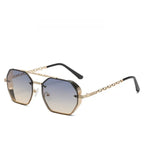 Womens Stylish Metal Chain-leg Sunglasses - Viexta